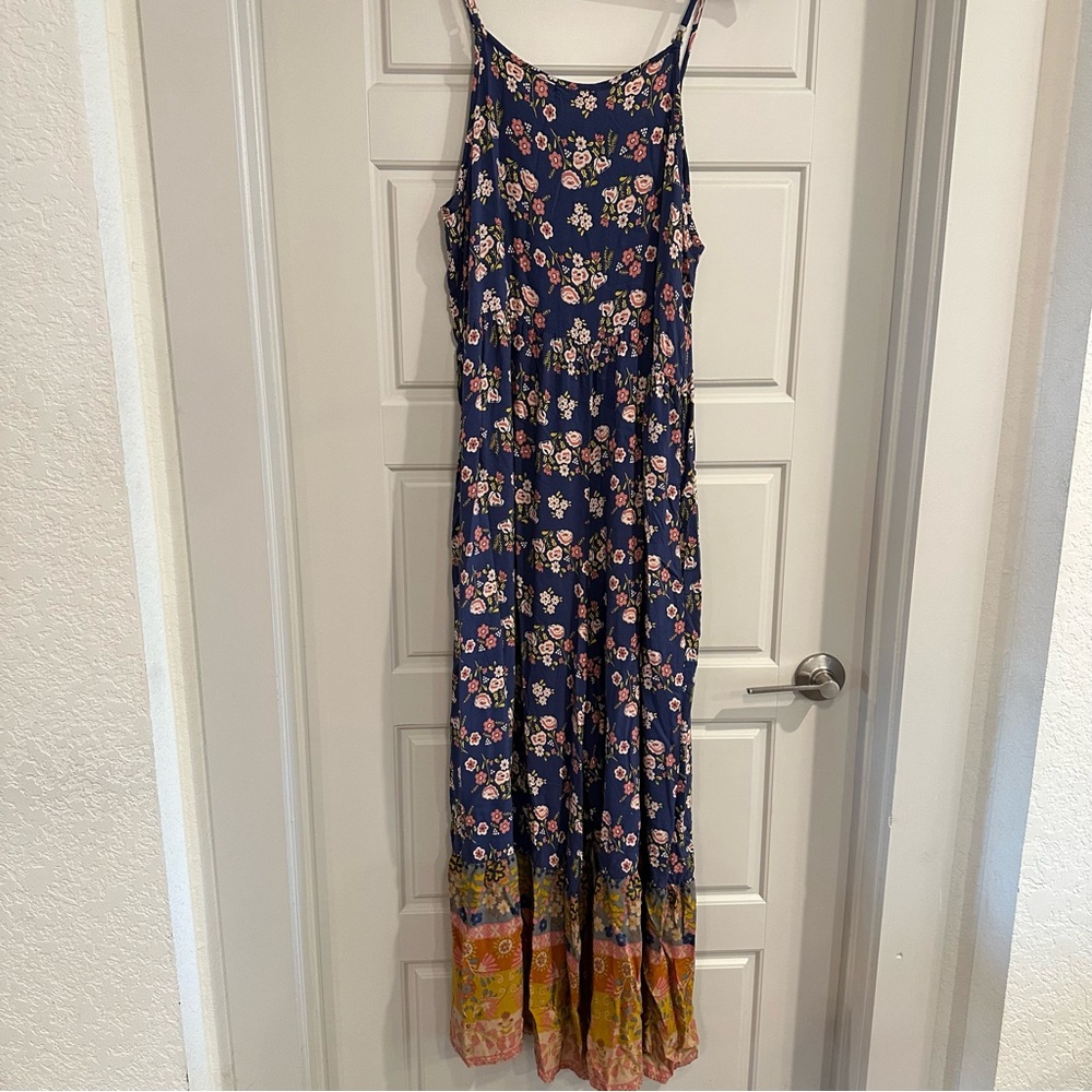 Natural Life Zoe Wide Leg‎ Floral Boho Jumpsuit Size Large - Picture 6 of 10